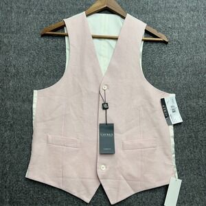 Lauren Ralph Lauren Suit Vest Pink Linen Classic Small Hitchcock